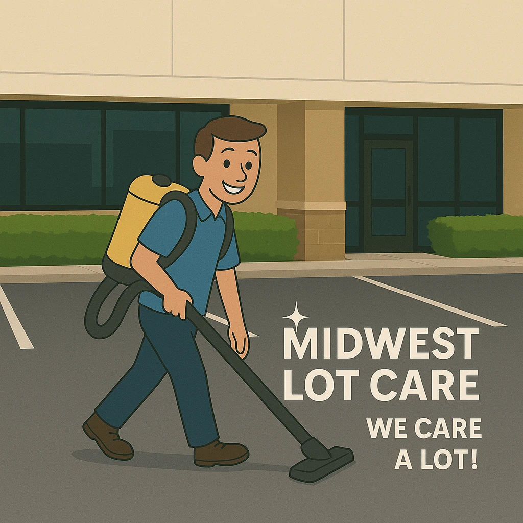 Midwest Lot Care parking lot sweeping in Columbus, Ohio